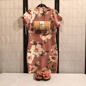 Beautiful Glitz flirty floral stretch dress